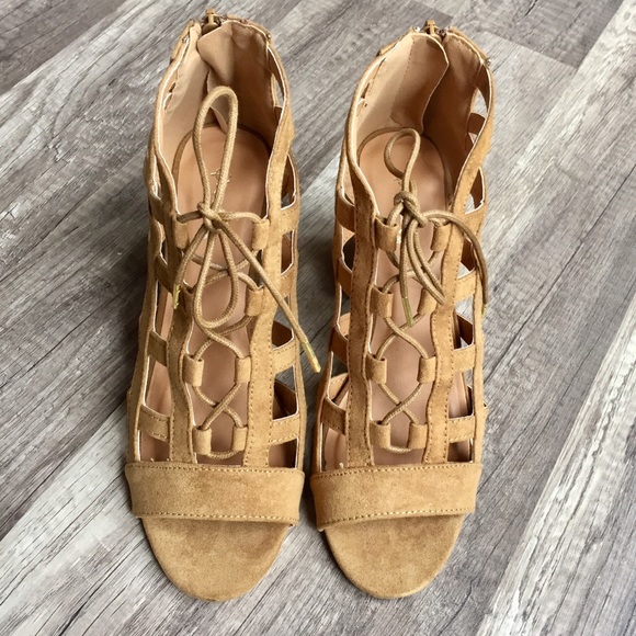 ‘Clyde’ Suede Caged Lace Up Heel - Picture 6 of 6